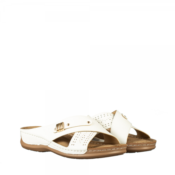 Senary női fehér színű lapos műbőr cipő, 2 - Kalapod.hu